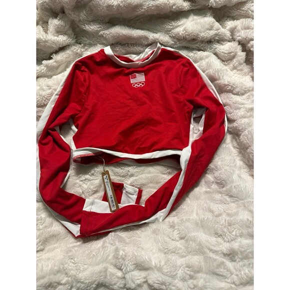 SKIMS- SIGNATURE SWIM OLYMPIC LONG SLEEVE CROPPED T-SHIRT - Picture 4 of 4